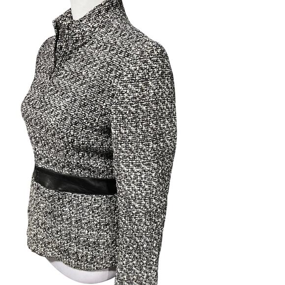 Spenser Jeremy Tweed Zip Front Blazer Jacket Leather Old Money professional work - Picture 7 of 12